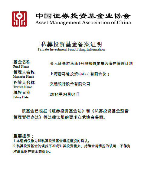 理财产品-上海游马地投资中心 (有限合伙)